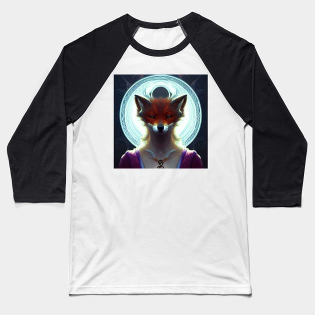 Celtic Fox God Baseball T-Shirt by Colin-Bentham